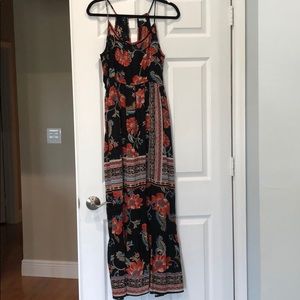 Patrons of Peace black flower maxi sundress